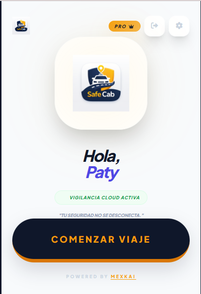 Pantalla principal Safe Cab